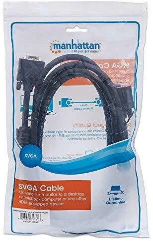 Manhattan 317733 VGA kabelis 3 m VGA (D-Sub) Juoda