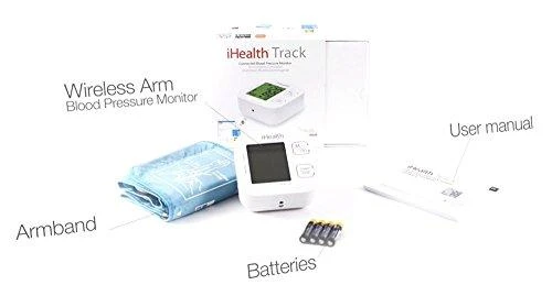 Kraujospūdžio matuoklis iHealth | Trasa | KN-550BT | Baltas/Mėlyna | Kraujospūdžio (sistolinio ir diastolinio) apskaičiavimas, Širdies susitraukimų dažnio skaičiavimas | 4 | Belaidis Bluetooth ryšys | Automatinis | Svoris 438 g