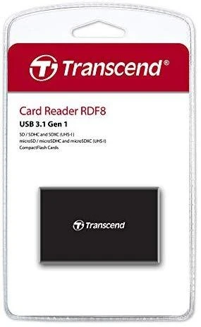 TRANSCEND „All-in-1“ daugiafunkcis atminties kortelių skaitytuvas USB 3.0/3.1 Gen 1 Juodas