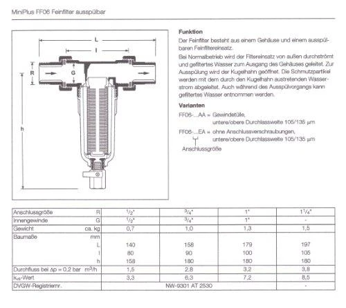 Resideo Braukmann Mechaninis vandens filtras Honeywell MiniPlus-FF06 1/2", šaltam vandeniui
