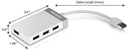 TRENDNET 4 prievadų didelės spartos USB 3.0 mini šakotuvas