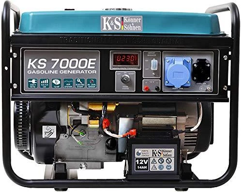 KÖNNER & SÖHNEN BENZINO GENERATORIUS 5.0kW 230V KS 7000E, ELEKTRINIS PALEIDIMAS