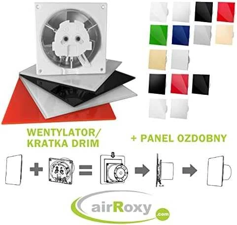 Ventiliatorius airRoxy plexI skydelis universalaus ventiliatoriaus, baltos blizgesio spalvos