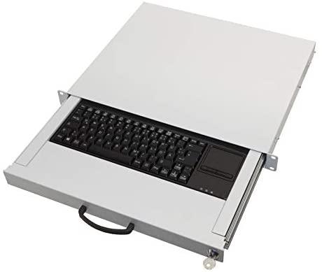aixcase 19" Rack 1U Tastatur DE Touchpad USB lichtgrau