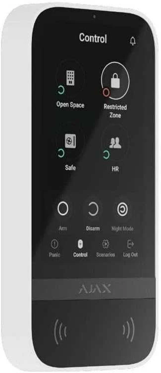 Ajax KeyPad TouchScreen belaidė valdymo klaviatūra liečiamu ekranu (Juoda)