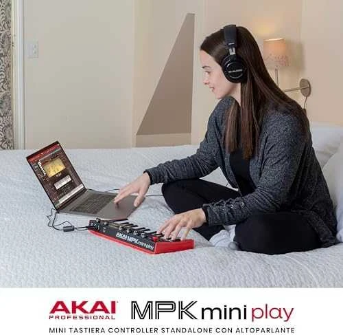 AKAI MPK Mini Play MK3 klaviatūra, juoda/raudona