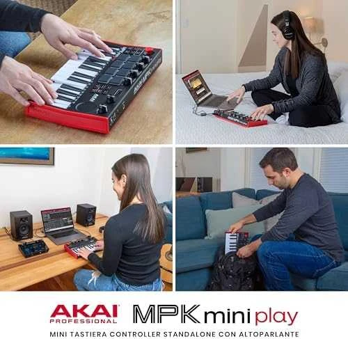 AKAI MPK Mini Play MK3 klaviatūra, juoda/raudona
