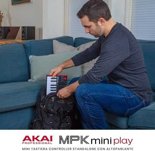 AKAI MPK Mini Play MK3 klaviatūra, juoda/raudona