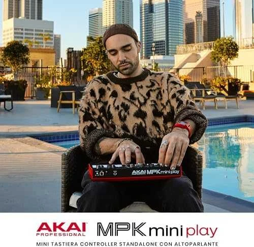 AKAI MPK Mini Play MK3 klaviatūra, juoda/raudona
