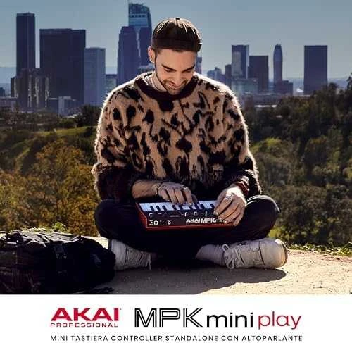 AKAI MPK Mini Play MK3 klaviatūra, juoda/raudona