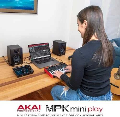 AKAI MPK Mini Play MK3 klaviatūra, juoda/raudona