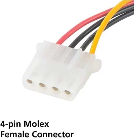 „Akasa SATA“ į „Molex“ adapterio kabelis – 2 vnt.