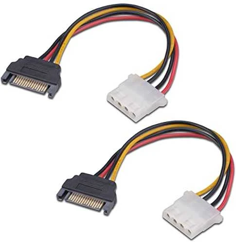 „Akasa SATA“ į „Molex“ adapterio kabelis – 2 vnt.