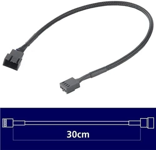 Kabelis AKASA 4-pin PWM, 0.3m, juodas AK-CBFA01-30 / AK-0010