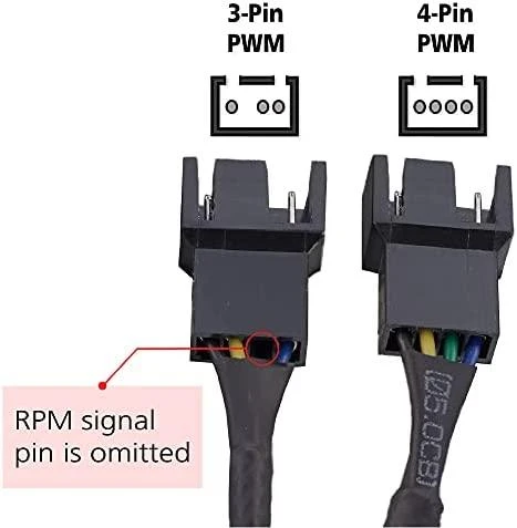 Kabelis AKASA 4-pin PWM, 0.1m, juodas / AK-0022