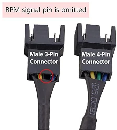 Kabelis AKASA 4-pin PWM, 0.1m, juodas / AK-0022
