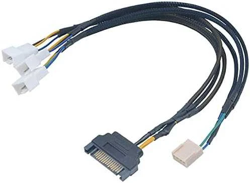 Akasa Flexa FP3S PWM skirstytuvo kabelis (3 ventiliatoriams) - apvalkalu, 30 cm