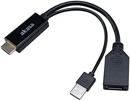 AV Akasa HDMI adapteris – DisplayPort + USB-A juodas (AK-CBHD24-25BK)