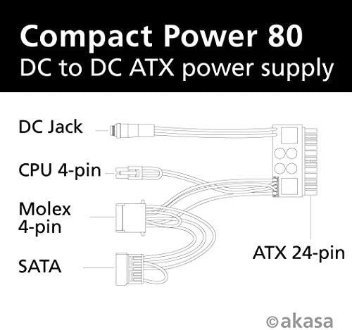 „Akasa“ 80 vatų nuolatinės srovės keitiklio plokštė, 12 V