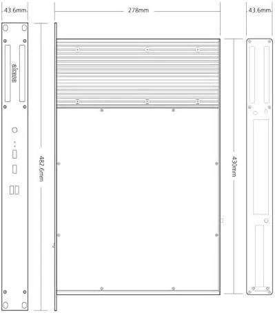 Akasa Galileo TU3 Thin-Mini-ITX 1U case, OEM - juodas
