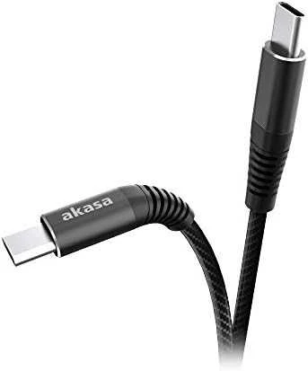 Akasa USB Type-C į USB Type-C 100W PD įkrovimo laidas – juodas