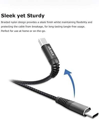 Akasa USB Type-C į USB Type-C 100W PD įkrovimo laidas – juodas