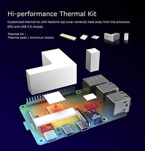 Akasa Aliuminio obudowa do Raspberry Pi 4B su Thermal–Kit – sidabrinė