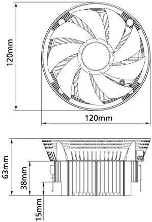 „Akasa Sunflower Mini–Top–Flow“ procesoriaus aušintuvas – 120 mm