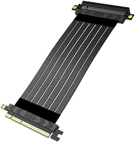 Akasa Riser Juodas X2 Mark IV, Premium PCIe 4.0 x16 stovo kabelis, 20 cm - juodas