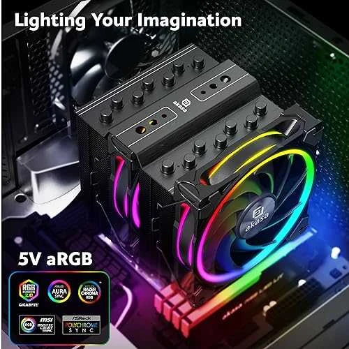 Galimas Akasa Soho H7 Dual Tower Cooler CPU, ARGB – 120 mm