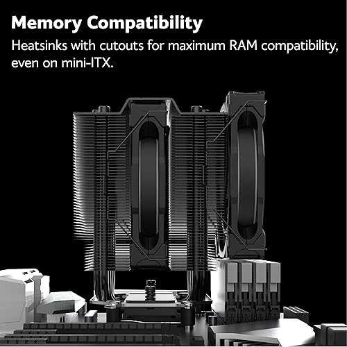 Galimas Akasa Soho H7 Dual Tower Cooler CPU, ARGB – 120 mm