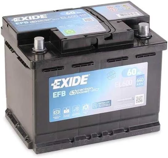EXIDE EL600 EFB 60Ah 640A (EN) 12V akumuliatorius