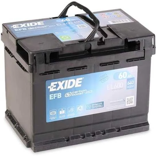 EXIDE EL600 EFB 60Ah 640A (EN) 12V akumuliatorius