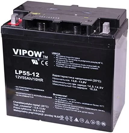 Švino akumuliatorius VIPOW 12V 55Ah