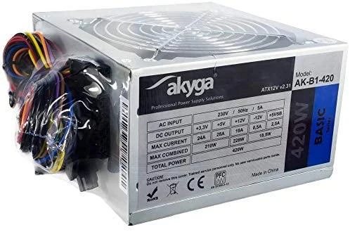 Akyga Basic ATX maitinimo šaltinis 600W AK-B1-600 Fan12cm P4 3xSATA PCI-E