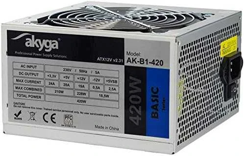 Maitinimas AKYGA AK-B1-500 Basic 500W, DC 3.3/5/±12V, 1x120, be maitinimo laido