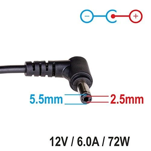 Akyga nešiojamojo kompiuterio maitinimo adapteris 72 W, 2,5 mm, 6 A, 12 V (AK-ND-28)