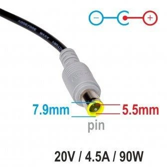 AKY AK-ND-39 Akyga Car notebook maitinimo blokas AK-ND-39 20V/4.5A 90W 7.9x5.5 mm + kaištis Lenovo