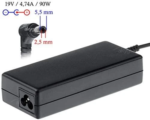 Nešiojamojo kompiuterio pakrovėjas Akyga AK-ND-10 (19V / 4.74A 90W 5.5 x 2.5mm) ASUS / TOSHIBA / LENOVO 1.2m