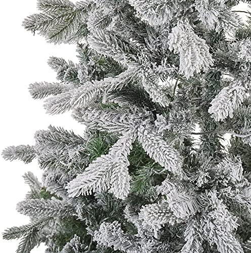 Beliani Apsnigta dirbtinė LED Kalėdų eglutė TATLOW 210 cm žalia