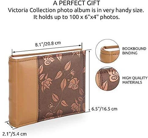 Nuotraukų rėmelis Victoria Collection Albumas B 10x15/100M Gėlė, bronza