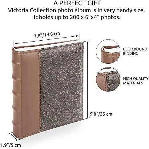 Nuotraukų rėmelis Victoria Collection Albumas B 10x15/200M Gėlė-4, ruda 2vnt