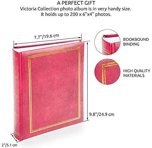 Nuotraukų rėmelis Victoria Collection Albumas B 10x15/200M Classic, raudonas 2vnt