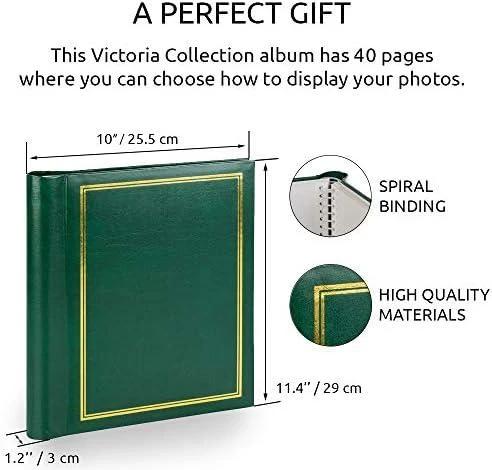 Nuotraukų rėmelis Victoria Collection Albumas SA40S Magnetic 40psl Classic, žalias 2vnt