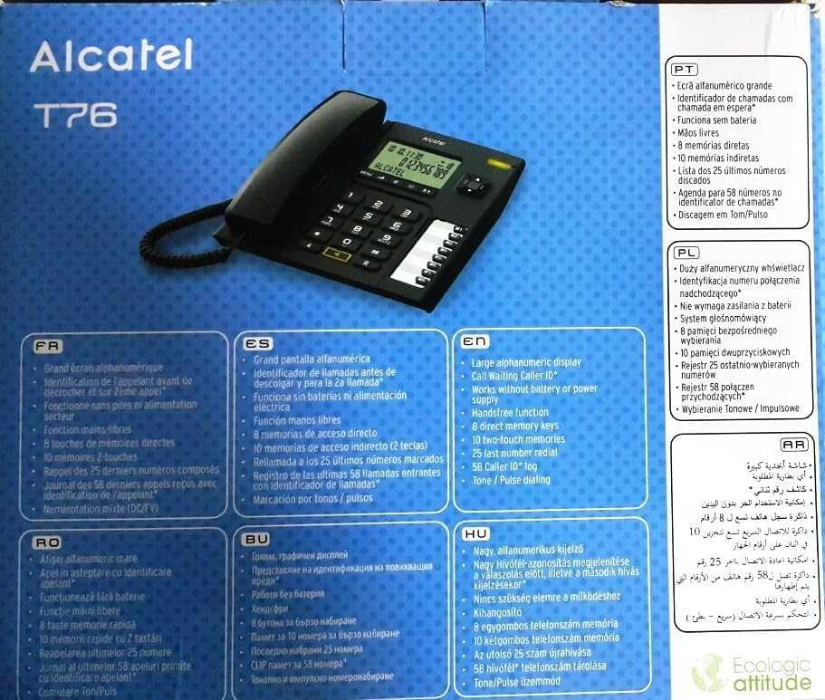 TELEFONAS ALCATEL DECT T76 Juodas #