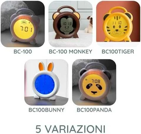 Naktinė lemputė su žadintuvu, miego treniruoklis Alecto BC100TIGER