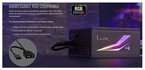 Maitinimo šaltinis Aerocool LUX AEROPGSLUXRGB-550 (550 W, 120 mm)