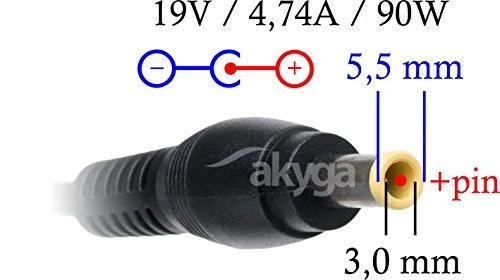 Akyga nešiojamojo kompiuterio maitinimas 90 W, 3 mm, 4,7 A, 19 V (AK-ND-27)