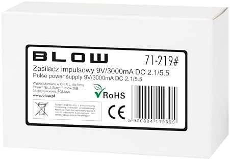 Blow Impulsinis maitinimo šaltinis 9V 3000mA DC 2.1x5.5
