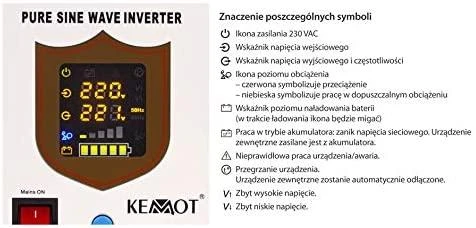 Nepertraukiamo maitinimo šaltinis 300W 12V/230VAC sinusas KEMOT - baltas